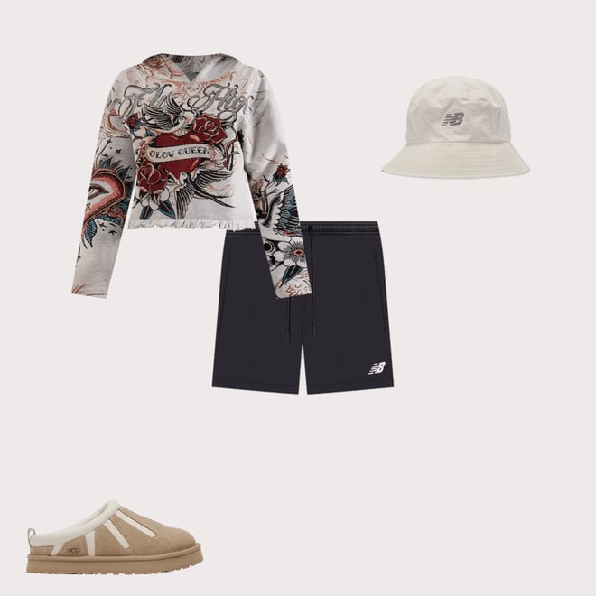 Majestik Fly High Tapestry Cropped Hoodie