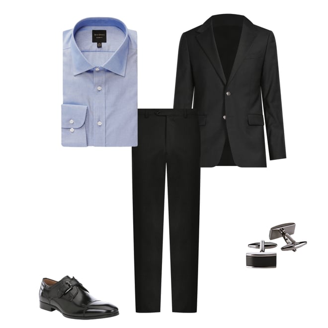 slim fit dress slacks Hickey Freeman comfort fit formal shirt size 17.5 – أنايــيــس main image 1