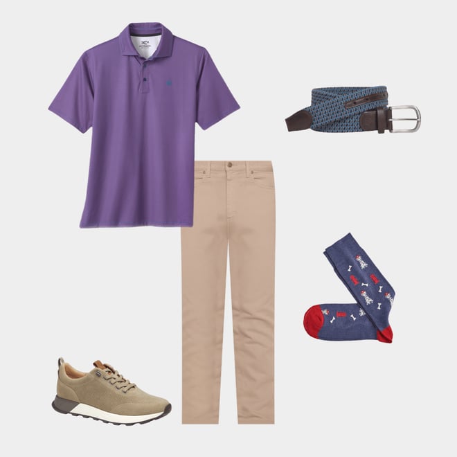 1st bundle featuring 4 items which compliment XC4® Performance Gingham Polos + Cool Degree™
