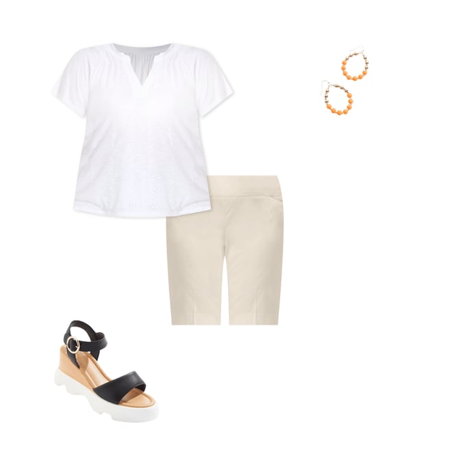  Cato Fashions | Cato Plus Size White Embroidered Eyelet Top