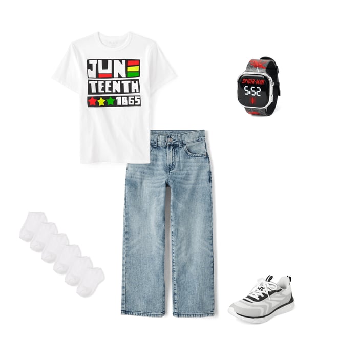 2nd bundle featuring 4 items which compliment Kids Matching Family Juneteenth Graphic Tee