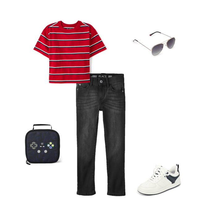 1st bundle featuring 4 items which compliment Kids Striped Relaxed Top