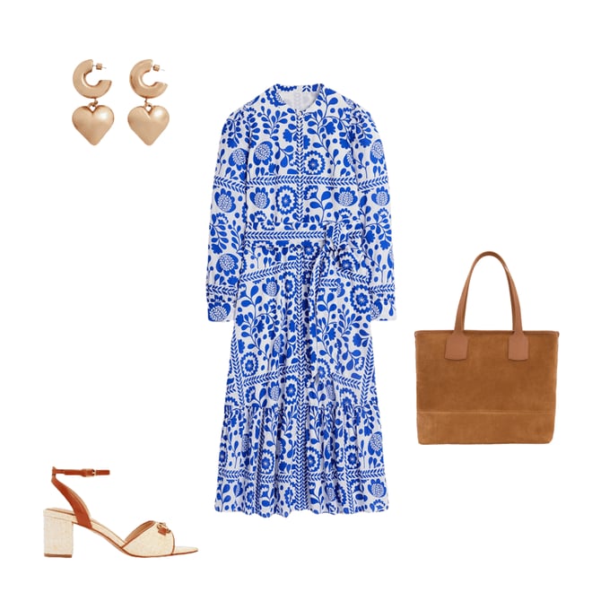 3rd bundle featuring 3 items which compliment Mia Tiered Shirt Dress-Gallery Blue, Vine Tile