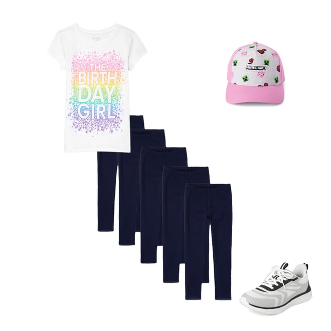4th bundle featuring 3 items which compliment Girls Birthday Graphic Tee