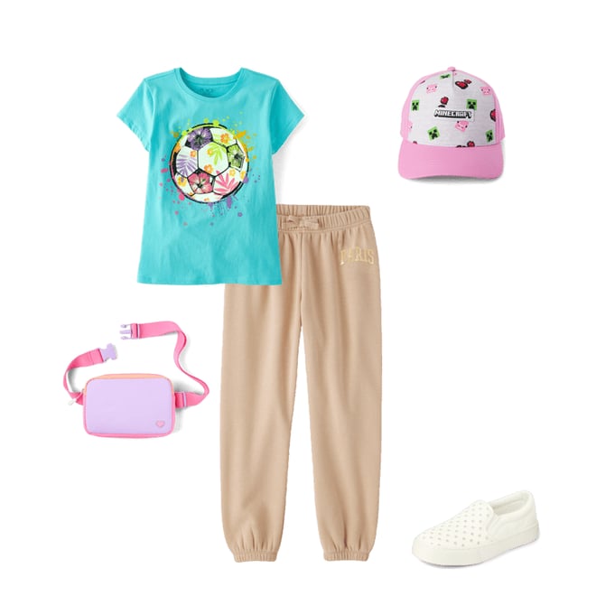 1st bundle featuring 4 items which compliment Girls Soccer Ball Graphic Tee