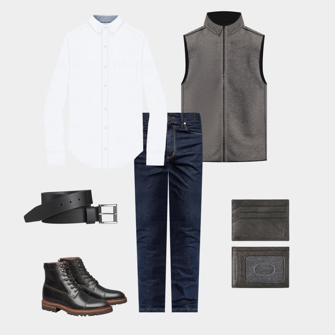 3rd bundle featuring 5 items which compliment Dudley Lug Cap Toe Boot