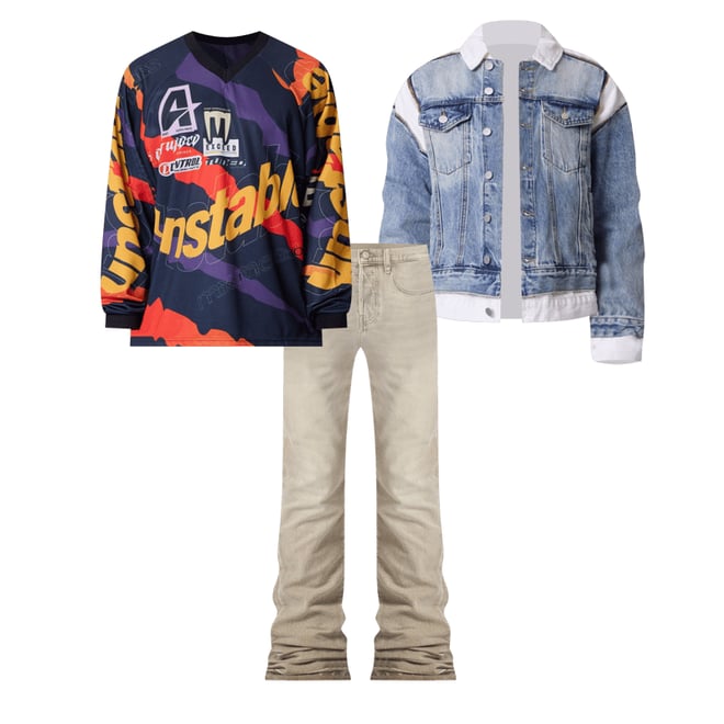 送関込【MNML】ボーダー GN8 ジャケット Border GN8 Jacket - Blue/White | mnml | shop now