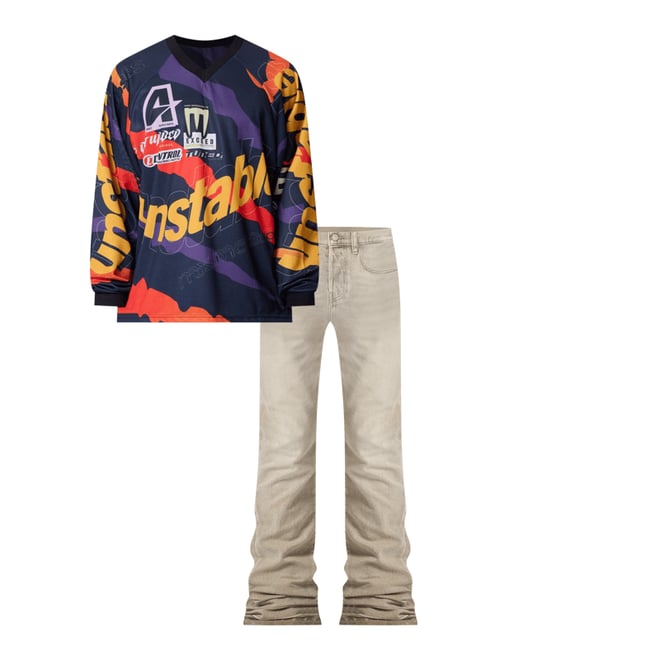 送関込【mnml】アンスタブルモトシャツ 2色展開 Unstable Moto Shirt - Orange Multi | mnml | shop now