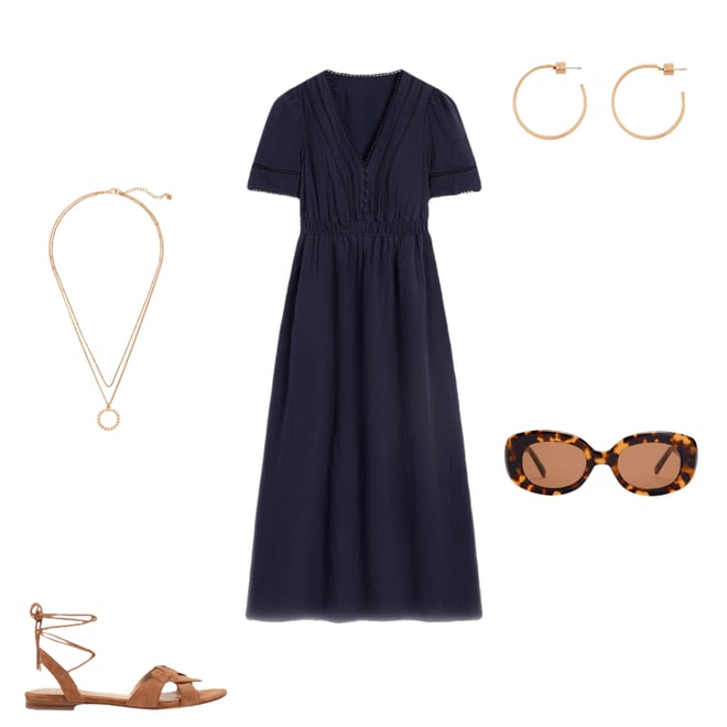 1st bundle featuring 4 items which compliment Trim Double Cloth Dress