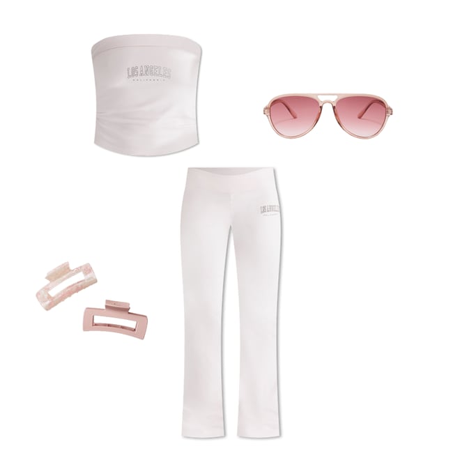 Los Angeles Mid-Rise Fold-Over Flare Leg Pants