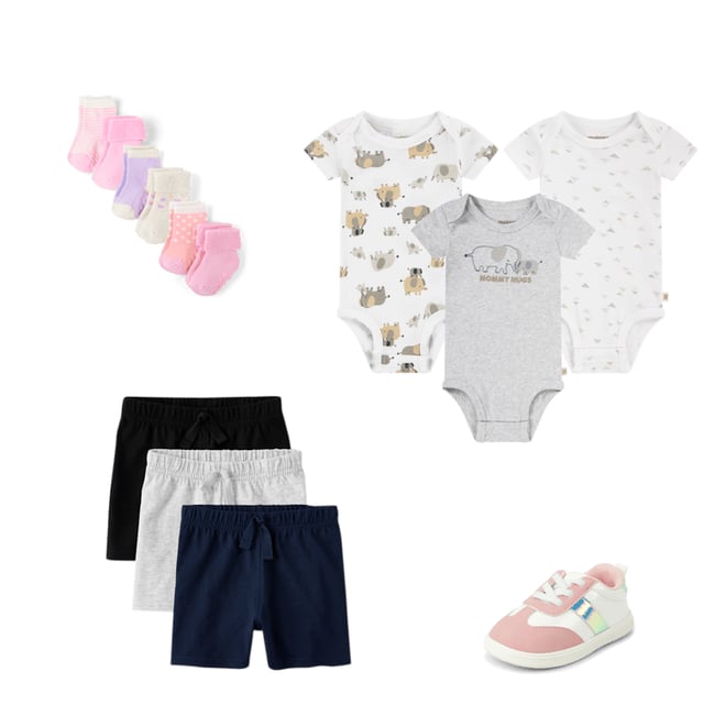 6th bundle featuring 3 items which compliment Baby And Toddler Girls Colorblock First Steps Sneakers