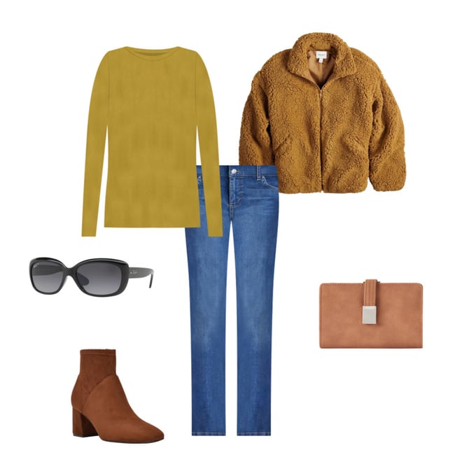 fila petite teddy bear jacket with pocket detail