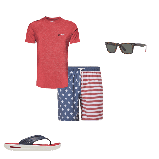 Magellan Outdoors Men's Americana Blocked Shorts 7 in