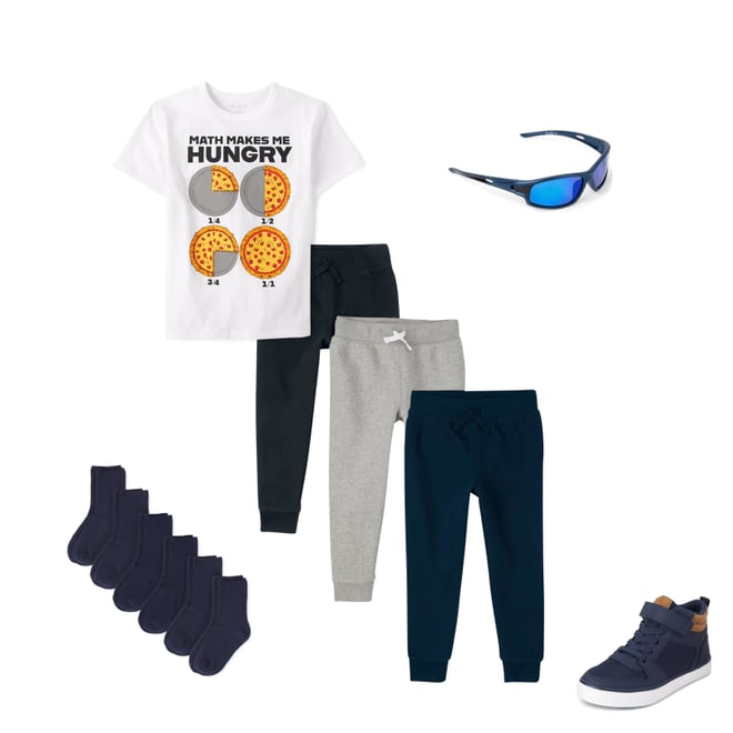 6th bundle featuring 4 items which compliment Boys Contrast Cuff High Top Sneakers
