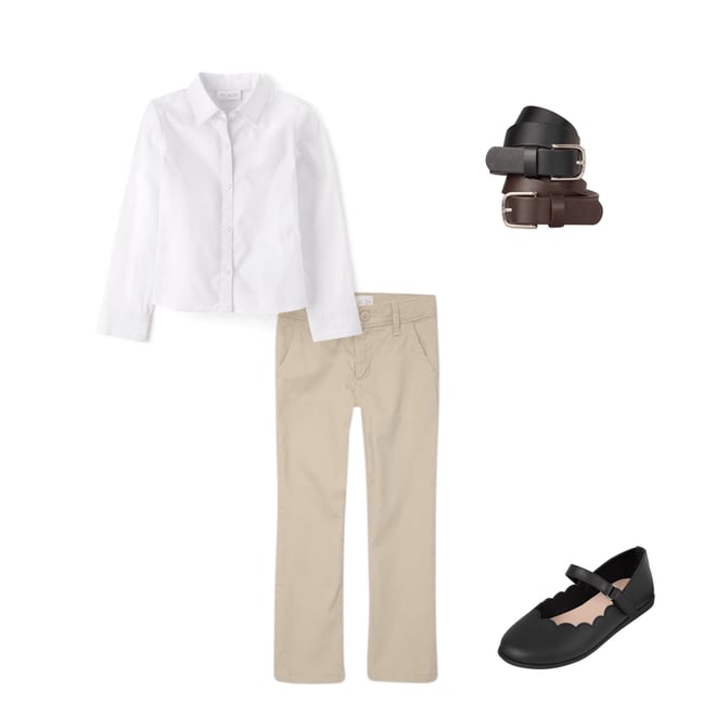 9th bundle featuring 3 items which compliment Girls Uniform Stretch Skinny Chino Pants