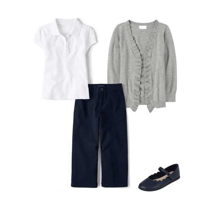 1st bundle featuring 3 items which compliment Girls Uniform Ruffle Pique Polo - Plus