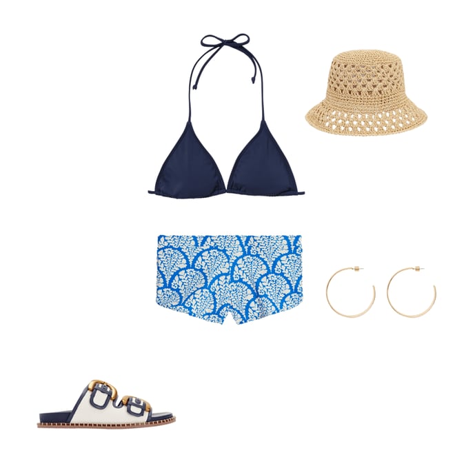 1st bundle featuring 4 items which compliment Alberta Footbed Sandals-Ivory/Navy