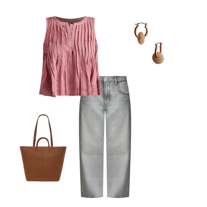 売れ筋商品|||ラッキーブランド カットソー トップス レディース Pintuck Henley Tank Cream Multi Lucky Brand Pintuck Henley Tank in Brown | Lyst
