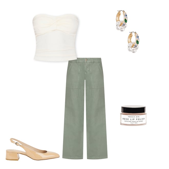 3rd bundle featuring 4 items which compliment Rosy Strapless Crop Tank