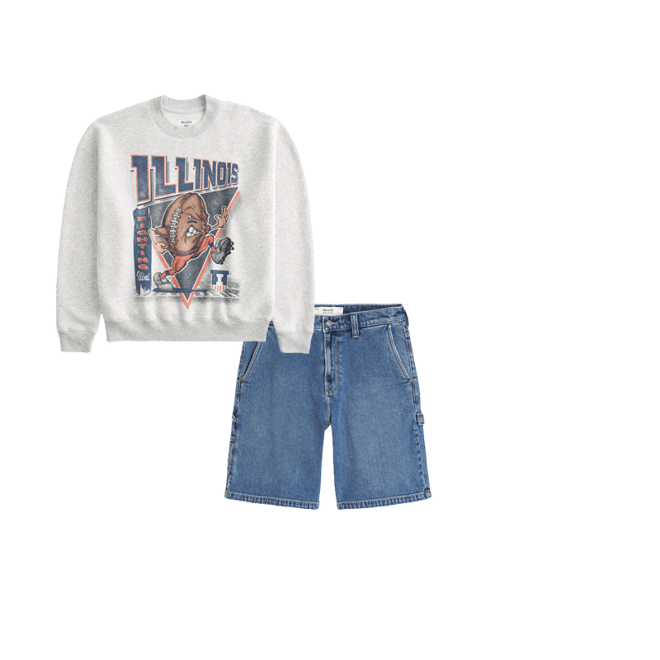 University of Illinois Fighting Illini Graphic Crew Sweatshirt