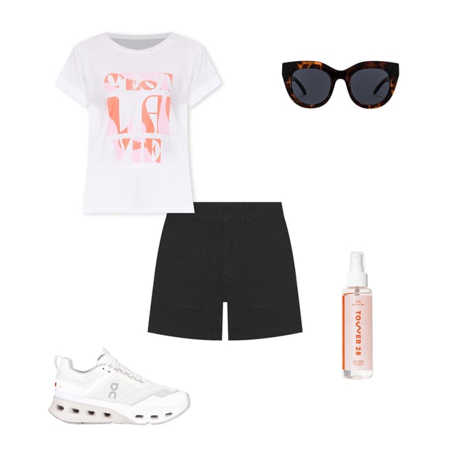 3rd bundle featuring 4 items which compliment Cest La Vie Rolled Sleeve Tee