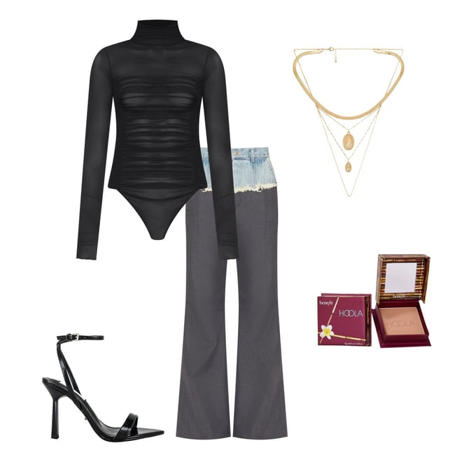 【Free People】フィオナ ストラップ プラット Free People Under It All Bodysuit in Black | REVOLVE