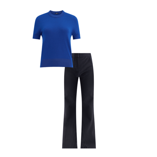 Editor Studio Stretch Twill High Waisted Pinstripe Flare