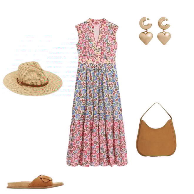 1st bundle featuring 4 items which compliment Wren Tiered Midi Dress-Ivory, Garden Vine
