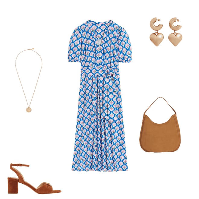 1st bundle featuring 4 items which compliment Sofia Trim Jersey Midi Dress-Bright Blue, Blossom Terrace