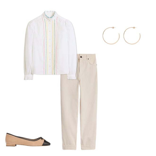 6th bundle featuring 3 items which compliment Mid Rise Relaxed Jeans-Ecru