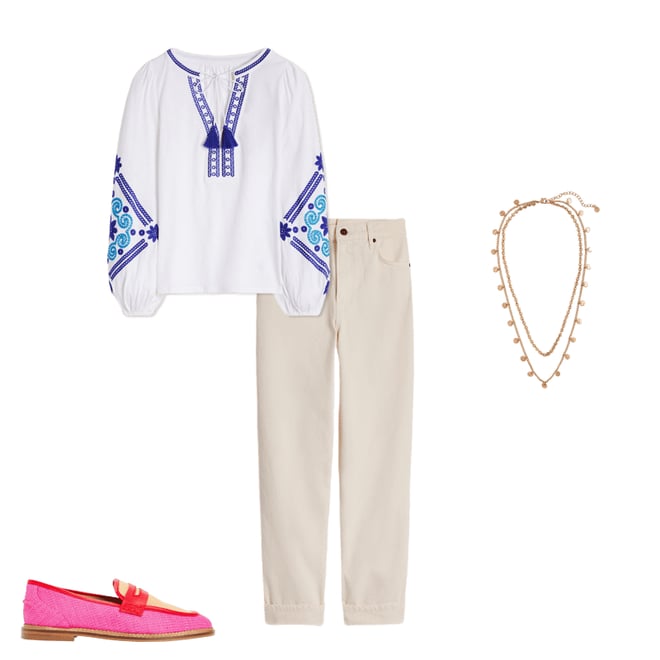 2nd bundle featuring 3 items which compliment Mid Rise Relaxed Jeans-Ecru