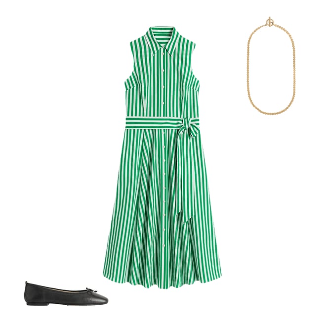 2nd bundle featuring 2 items which compliment Amy Sleeveless Shirt Dress-Rich Emerald Stripe
