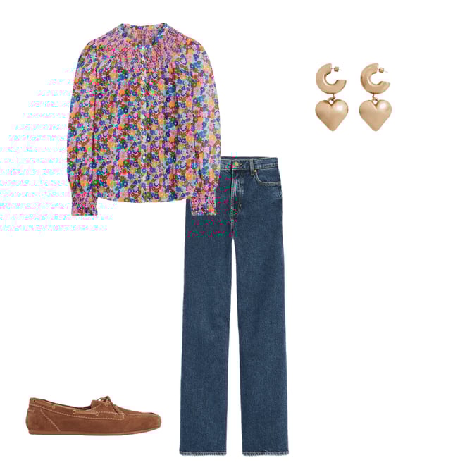 2nd bundle featuring 3 items which compliment High Rise Column Leg Jeans-Dark Vintage