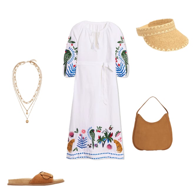 1st bundle featuring 4 items which compliment Embroidered Linen Tassel Dress-Ivory
