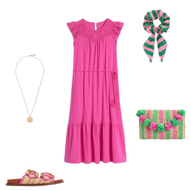 1st bundle featuring 4 items which compliment Juliet Broderie Midi Dress-Tickled Pink