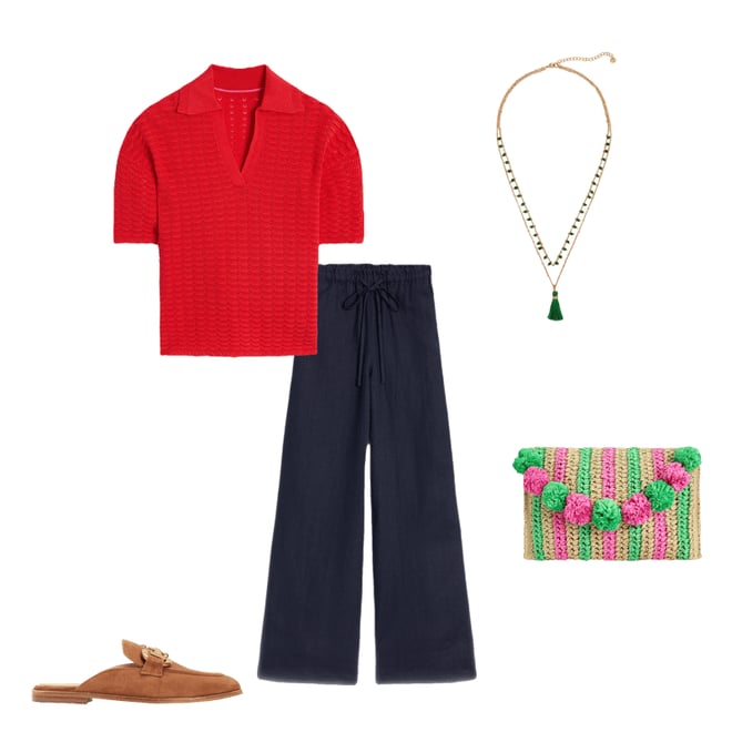 6th bundle featuring 4 items which compliment Islington Linen Trousers-Navy