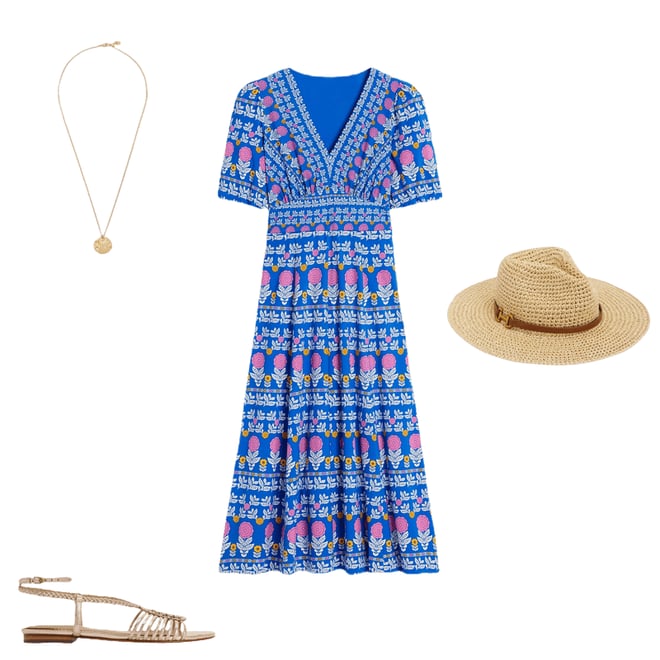 1st bundle featuring 3 items which compliment Ponte Puff Sleeve Tea Dress-Gallery Blue, Dahlia Garden
