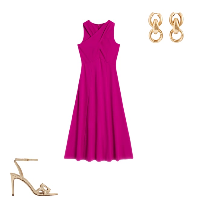 1st bundle featuring 2 items which compliment Cross Front Ponte Dress-Fuchsia