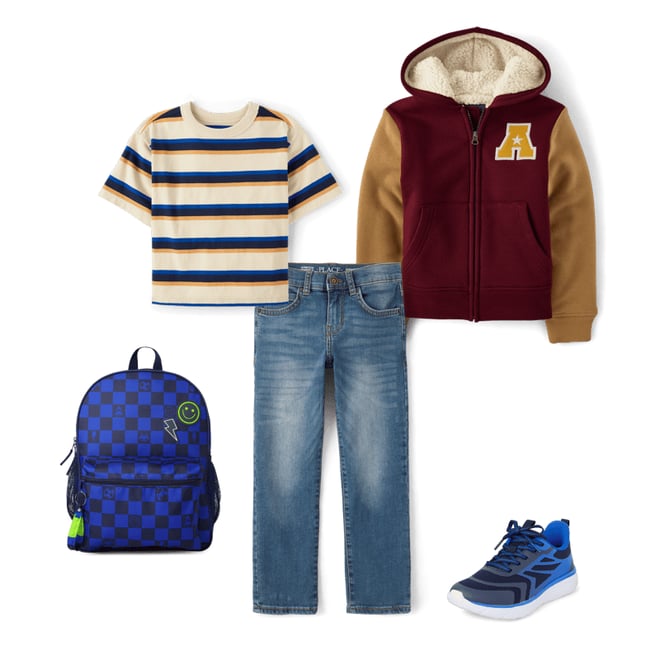 2nd bundle featuring 4 items which compliment Boys Varsity Fleece Sherpa Lined Zip Up Hoodie