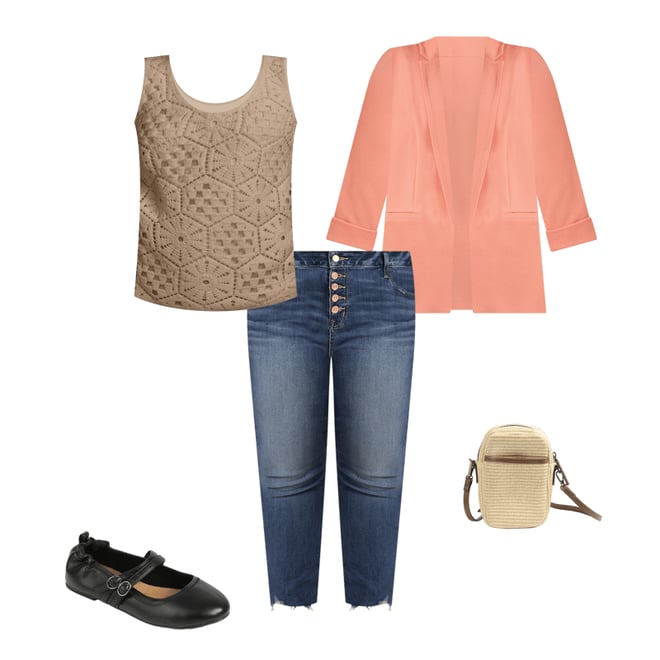 Plus Size Crochet Front Tank Top