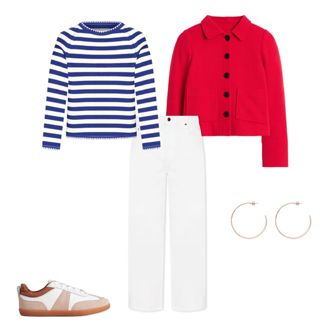 5th bundle featuring 4 items which compliment Barrel Leg Jeans-White
