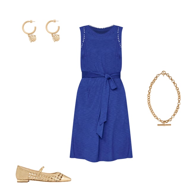 3rd bundle featuring 3 items which compliment Mila Trim Short Jersey Dress-Bright Blue