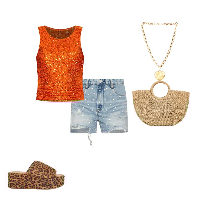 1st bundle featuring 4 items which compliment Rust Sequin Tank Top