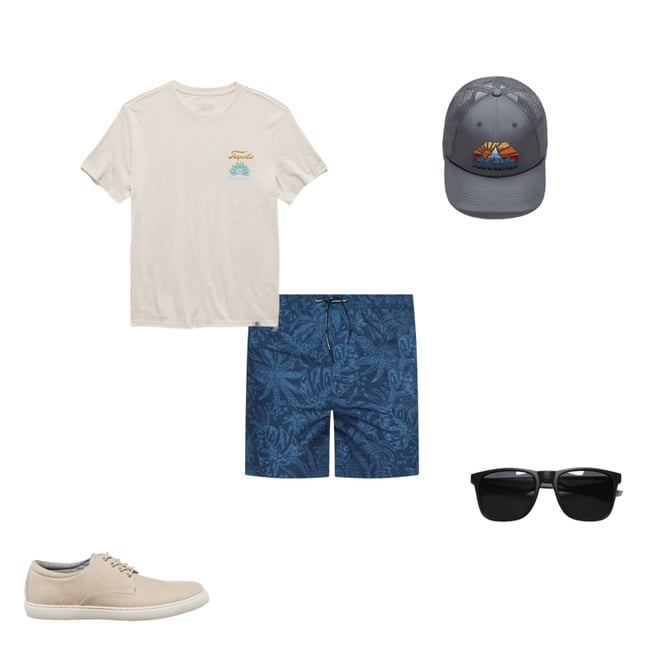 4th bundle featuring 4 items which compliment  Tequila Sunrise Slub Tee Shirt - Vintage White