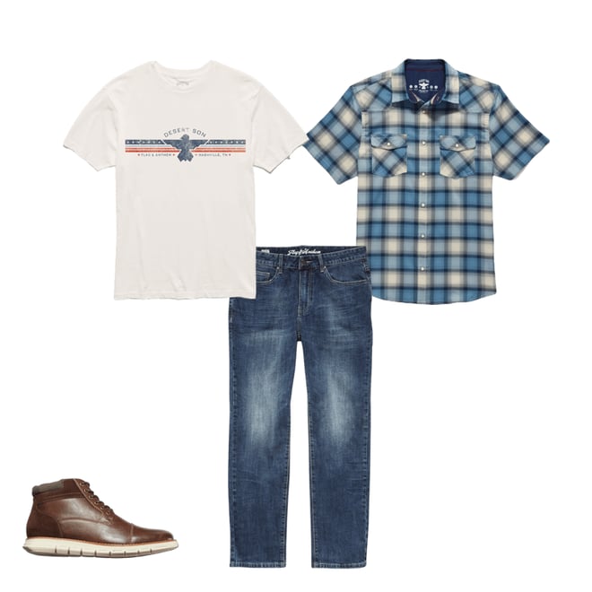 4th bundle featuring 3 items which compliment Everetts Denim Jean - Nashville Straight Fit - Medium Wash
