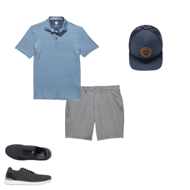 2nd bundle featuring 3 items which compliment  Mvp Fridley Agave Print Polo Shirt - Navy Agave