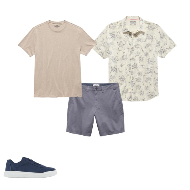 4th bundle featuring 3 items which compliment  Essential Stretch Comfort Crewneck Tee Shirt - Oatmeal Heather