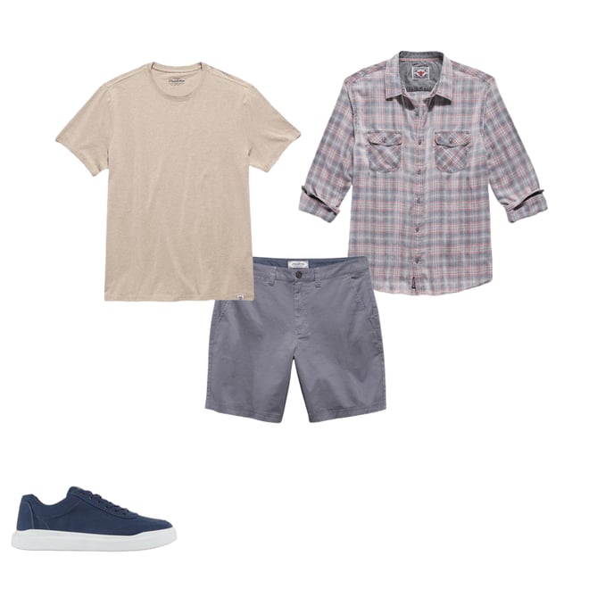 1st bundle featuring 3 items which compliment  Essential Stretch Comfort Crewneck Tee Shirt - Oatmeal Heather