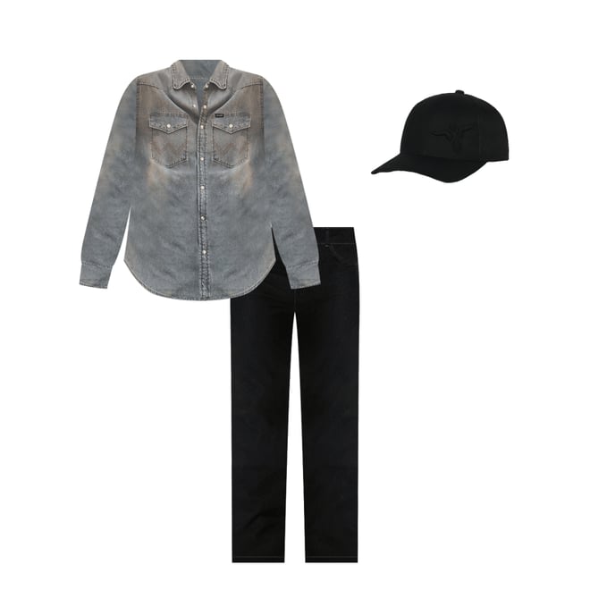 Wrangler® Cowboy Cut® Stretch Slim Fit Jean in Black Stretch