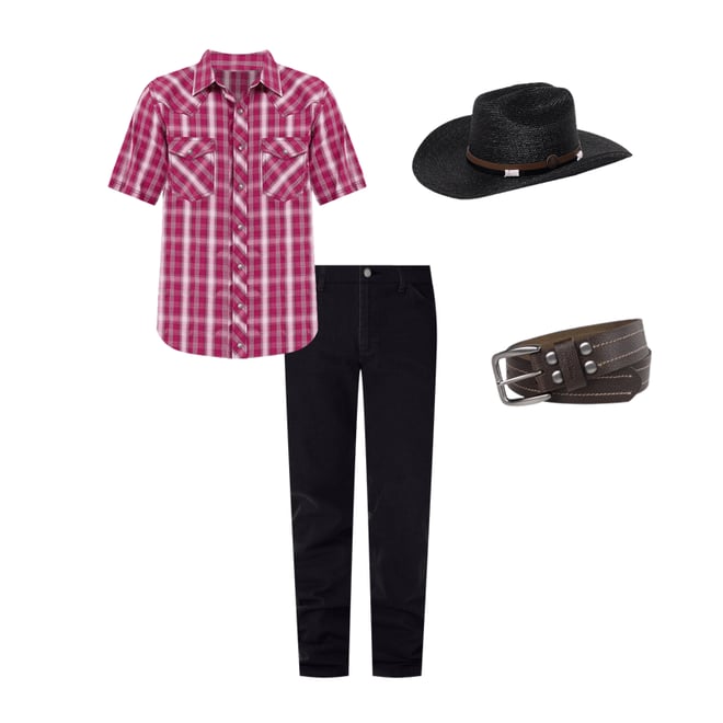 Men's 20X® Competition Advanced Comfort Short Sleeve Western Snap Shirt in Sangria Checks